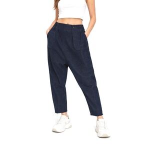 Locker Room Dropped Crotched Dark Wash Denim Cropped L/XL Streetwear 101-07